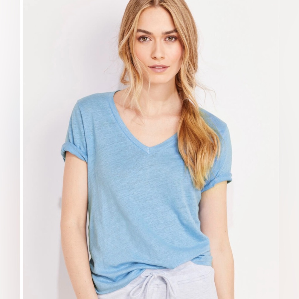 Vineyard Vines Women’s V-Neck Short Sleeve T-shirt Light Blue Size Small